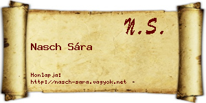 Nasch Sára névjegykártya