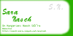 sara nasch business card